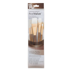 Princeton Real Value SH White Pack (Round 1, 4, Shader 6, Wash 5/8, 1")