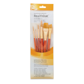 Princeton Real Value SH Gold Pack (Round 1, 6, 12, Liner 2, Angle Shader 1/2", Wash 3/4")