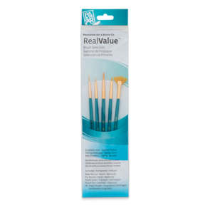 Princeton Real Value SH Gold Pack (Round 3/0, 3, Liner 20/0, Fan12/0, Angle Shader 0)