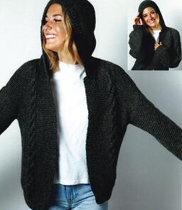 Alpaca Yarns 2716 Chainette Cable Hoodie - Knitting Pattern / Kit
