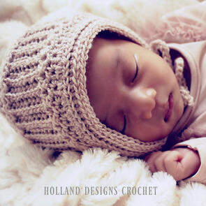 Holland Designs Crochet Pattern - Horseshoe Cable Baby Bonnet