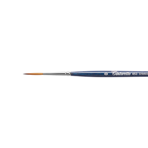 Tintoretto 453 Bronzo Synthetic - Extra Long Hair Round Brush, Short Handle