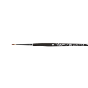 Tintoretto 542 Ferret Synthetic - Round Brush, Short Handle