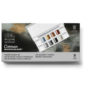 Winsor & Newton Cotman Watercolour Metallic 8pc Half Pans