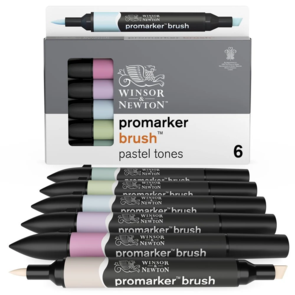 Winsor & Newton Promarker Brush 6 Pastel Tones Set