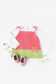 DMC Pinafore Dress 8ply 0 to 24 months Pattern / Kit
