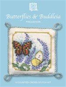 Textile Heritage Butterflies & Buddleia Pincushion Cross Stitch Kit