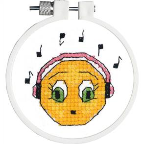 Janlynn Kid Stitch Stamped Cross Stitch Kit 3" Round - Singing Along