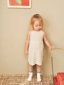 Sandnes Garn Pattern 2407-3 - Lilja Dress Baby - Full Kit