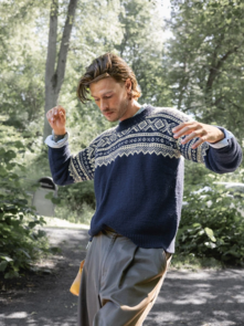 Sandnes Garn Pattern 2410-3 - Marius Mens Sweater - Full Kit