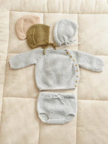 Sandnes Garn Pattern 2413-5 - April Cardigan, Pant and Hat FULL KIT