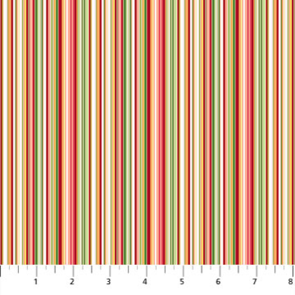 Northcott Morning Blossom - Barcode Stripe - White Multi
