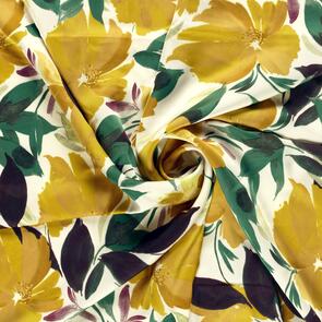 Nooteboom Satin Duchesse Fabric Printed Flowers - 185gsm