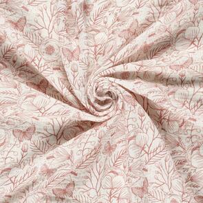 Nooteboom Muslin Fabric Printed Floral & Butterflies - 135gsm