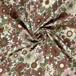 Nooteboom Muslin Fabric Printed Flower - 135gsm