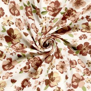 Nooteboom Muslin Fabric Printed Flower - 135gsm