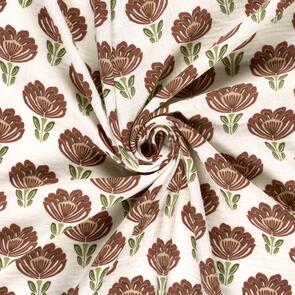 Nooteboom Muslin Fabric Printed Flower - 135gsm