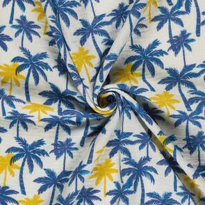 Nooteboom Muslin Fabric Printed Palm Trees - 135gsm