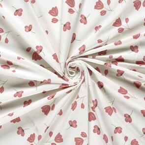 Nooteboom Jersey Fabric Printed Flowers - 200gsm Off White
