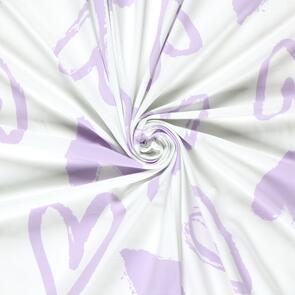 Nooteboom Jersey Fabric Printed Hearts - 200gsm Off White