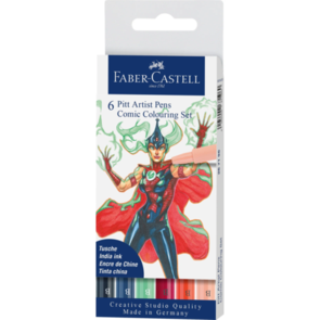 Faber-Castell Pitt Artist Pens "Comic" - B 118, 127, 132, 157, 162, 247 Set of 6