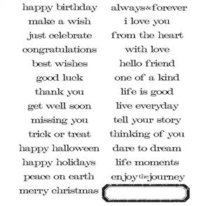 Stampers Anonymous Tim Holtz Stamp Set - Simple Sayings - 28 Stamps