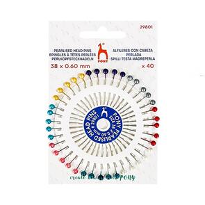Pony Pearlised Head Pins (Size 38 x 0.6mm) 40 / Pkg