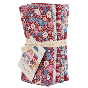 Tilda Village life || FQ Bundle - Burgundy ( 5 pcs)