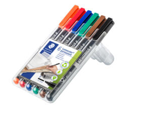 Staedtler Lumocolor Permanent Broad - Wallet Of 6 Assorted Colours