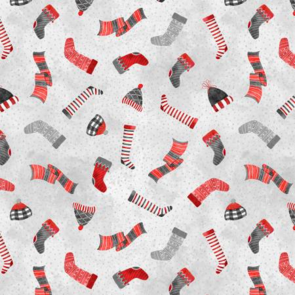 Wilmington Prints Snowy Tidings - Cozy Toss - Grey