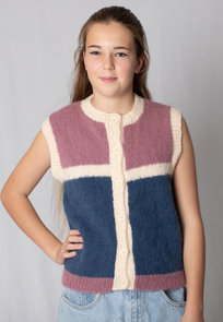 Alpaca Yarns 3313 HALO Block Stripe Vest - Knitting Pattern / Kit