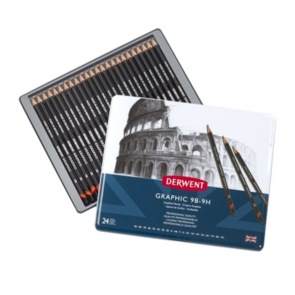 Derwent Graphic Pencil Tin 24 Assorted