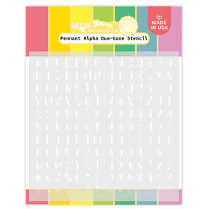 Waffle Flower Pennant Alpha Duo-tone Stencil