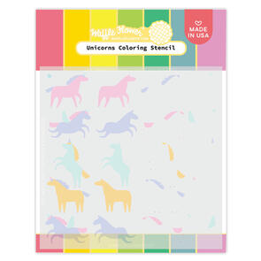 Waffle Flower Unicorns Coloring Stencil