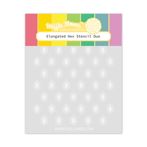 Waffle Flower Elongated Hex Stencil Duo
