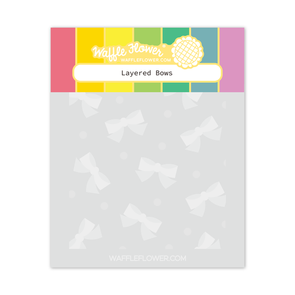 Waffle Flower Layered Bows Stencil