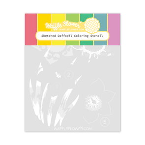 Waffle Flower Sketched Daffodil Coloring Stencil