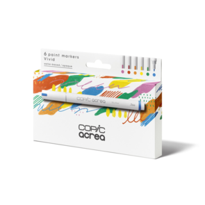 Copic Acrea Paint Markers - Six Set Vivid Colours