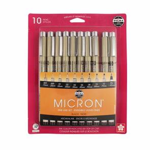 Pigma Micron 10 Piece Set - Black