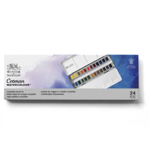 Winsor & Newton Cotman Watercolour Complete Travel Tin 24 x Half Pans