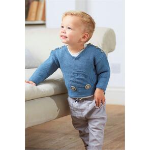 Sirdar Baby Cotton Car Sweater - Knitting Kit / Pattern