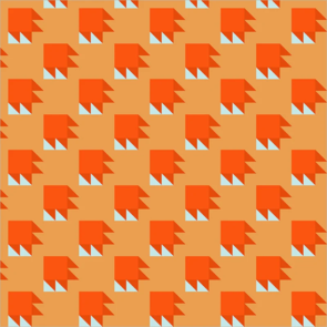 Windham Fabric Annabel's Blenders || Bear Paw - Orange/Sky