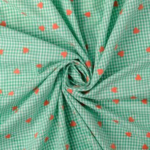 Nooteboom Cotton Poplin Fabric Embroidered Hearts - 105gsm