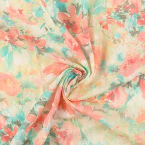Nooteboom Voile Fabric Digital Printed Flowers - 70gsm