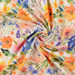 Nooteboom Voile Fabric Digital Printed Flowers - 70gsm
