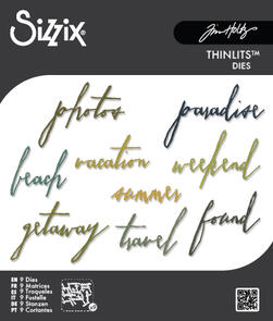 Sizzix Thinlits Dies set 9pk - Handwritten Vacation by Tim Holtz