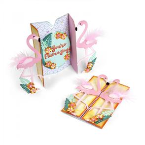 Sizzix Thinlits Die Set 12PK - Card, Flamingo Fold-a-Long