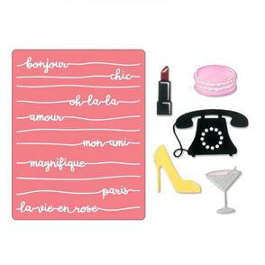 Sizzix Thinlits Die Set 5PK Textured Impressions - Bonjour Chic