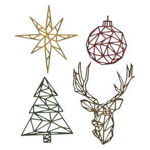 Sizzix Tim Holtz - Thinlits Die Set 4PK - Geo Christmas