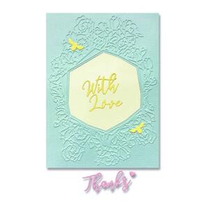 Sizzix Impresslits Embossing Folder - Frame, Floral Hexagon